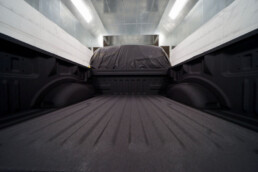 Guire truck bed liner finished low facing cabin